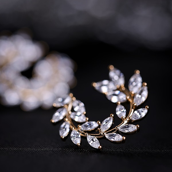 a close up of a pair of earrings