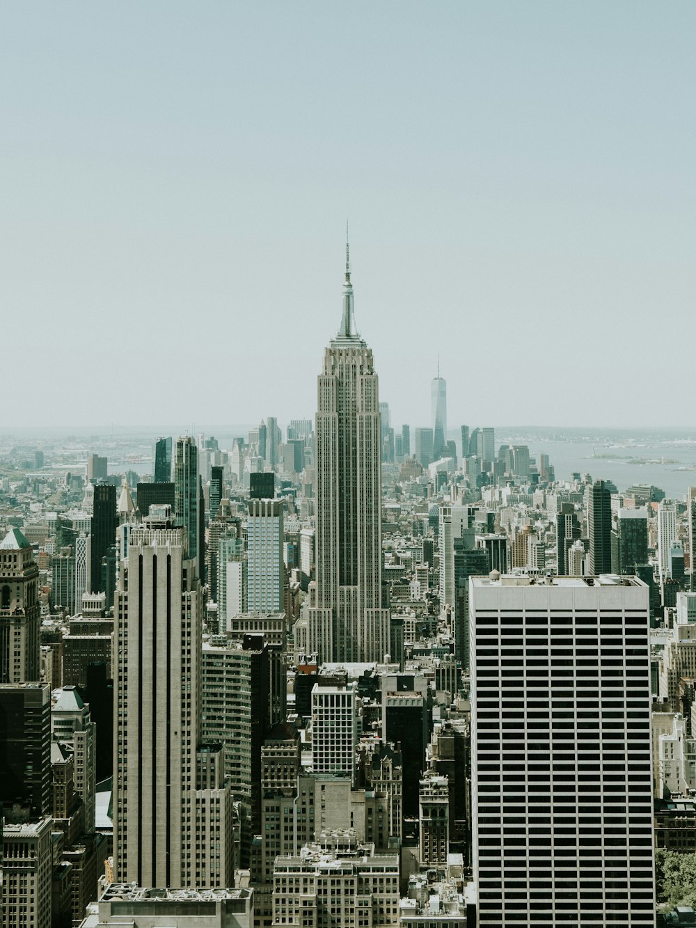 a view of a city with tall buildings