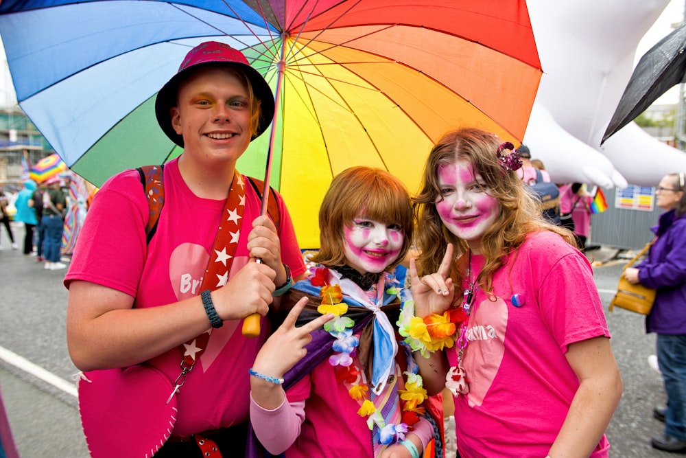 a couple of people that are standing under an umbrella