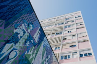 A commercial building beautifully painted in a modern style.