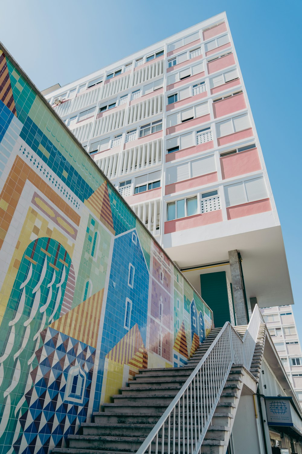 a colorful mural on the side of a building