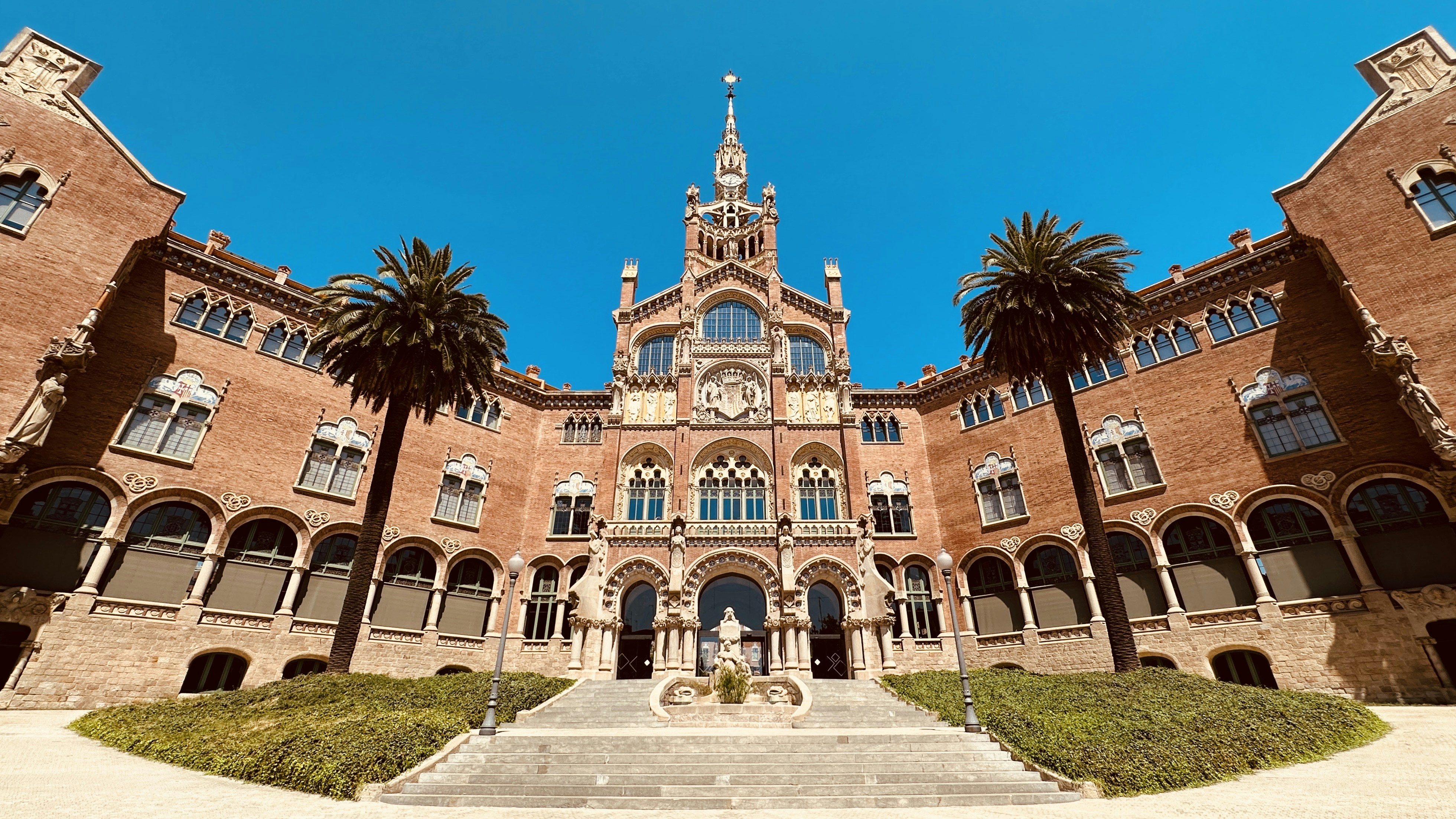 a large building with a clock on the front of it
