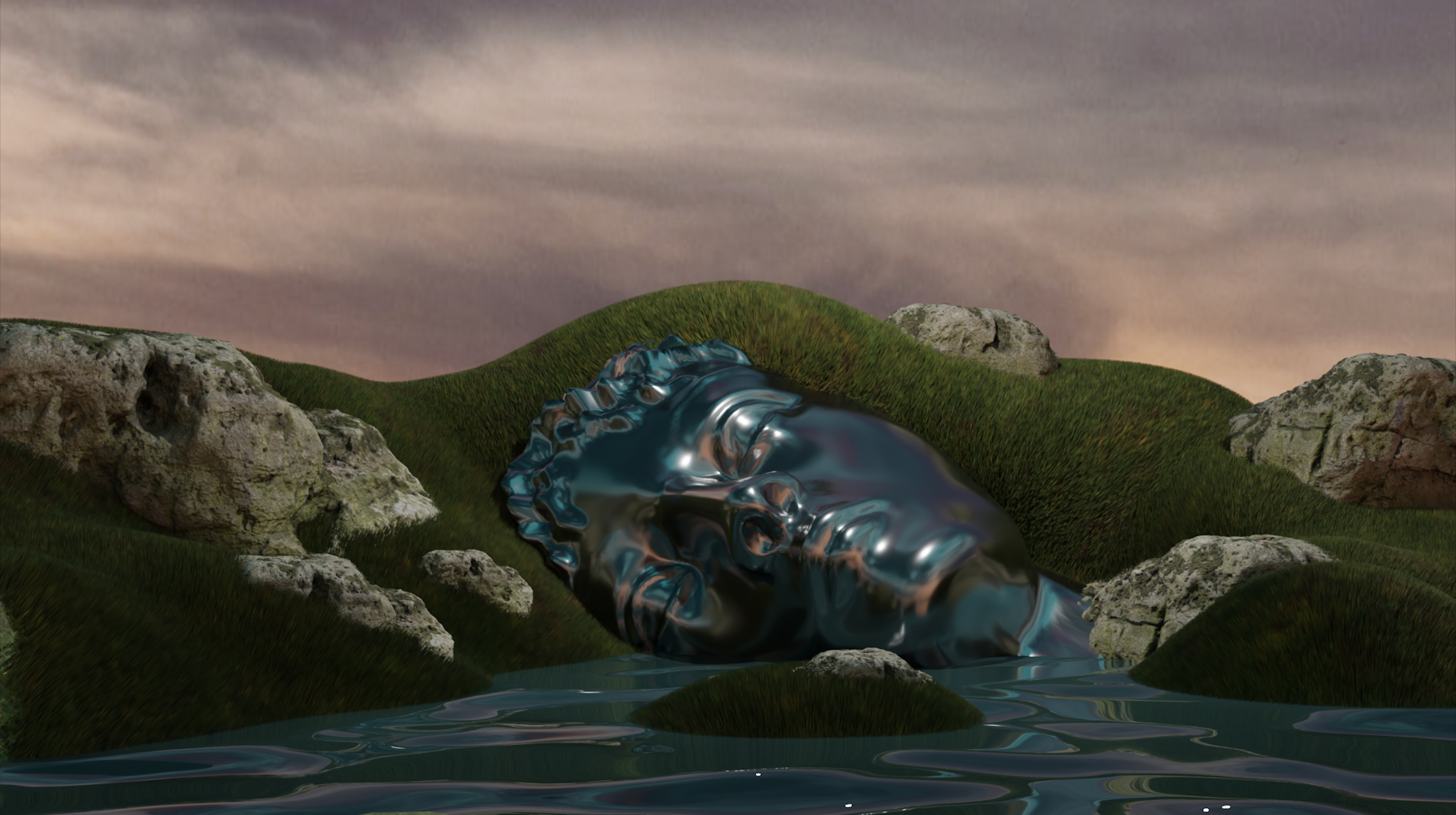 a bottle floating on top of a body of water