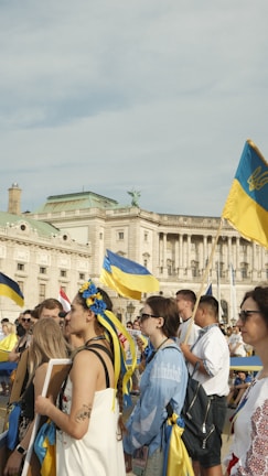 A lively gathering of community members celebrating Ukrainian culture.
