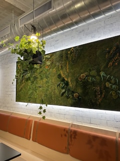 Green wall installation bringing a fresh, natural vibe to a modern workspace.