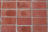 Red rectangular bricks arranged in a grid pattern with visible gray mortar lines in between.