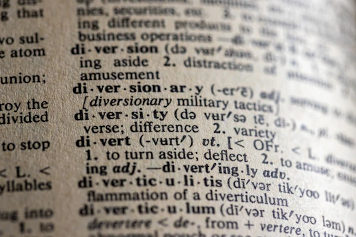a close up of a book with a lot of words on it