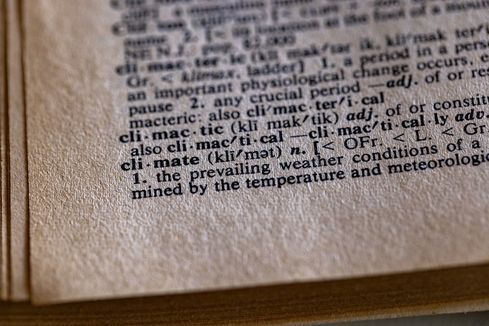 a close up of a text on a book