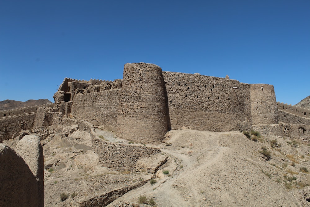 a castle in the middle of a desert