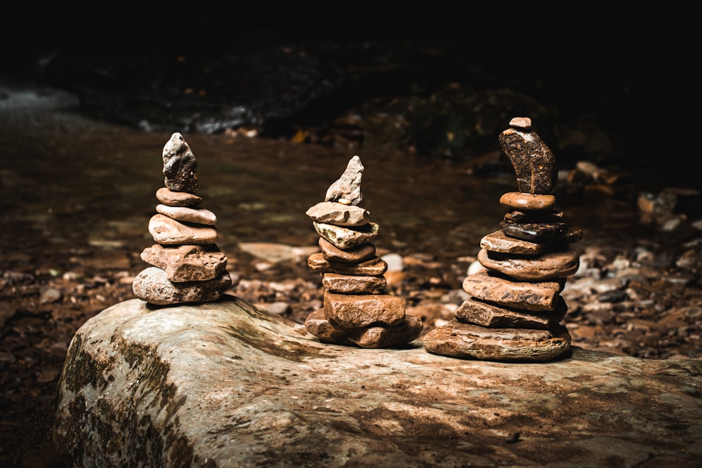 a group of rocks stacked on top of each other