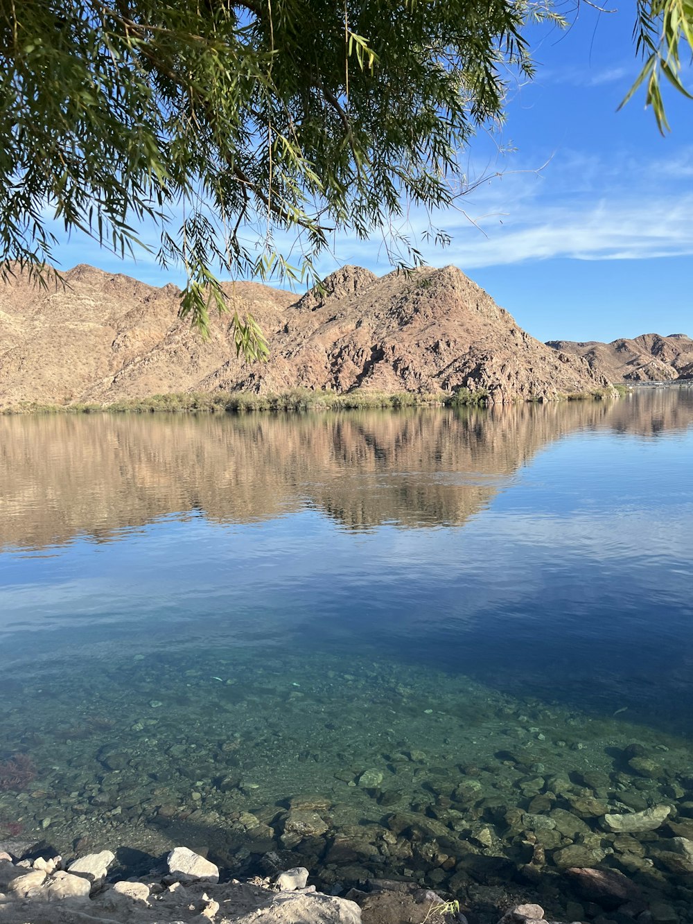 a body of water surrounded by mountains and rocks