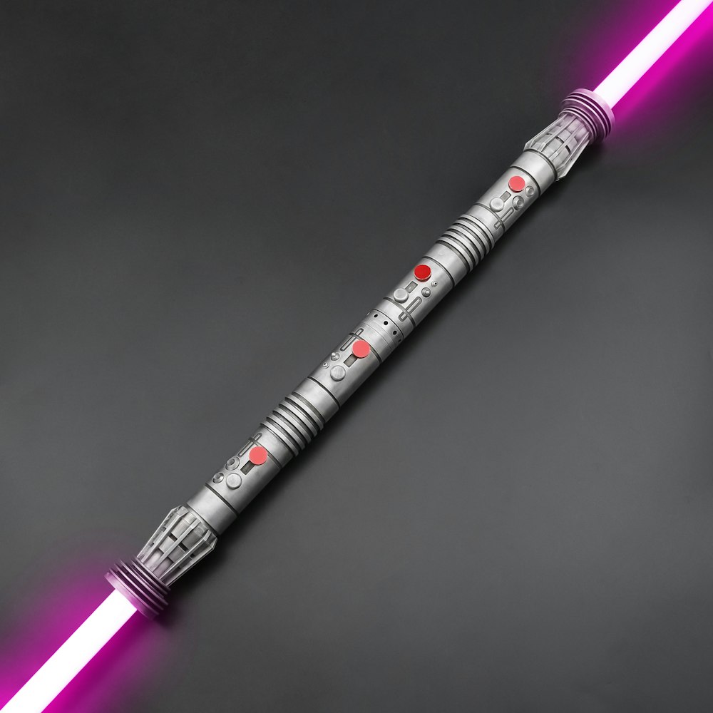 a light saber with a red light on it