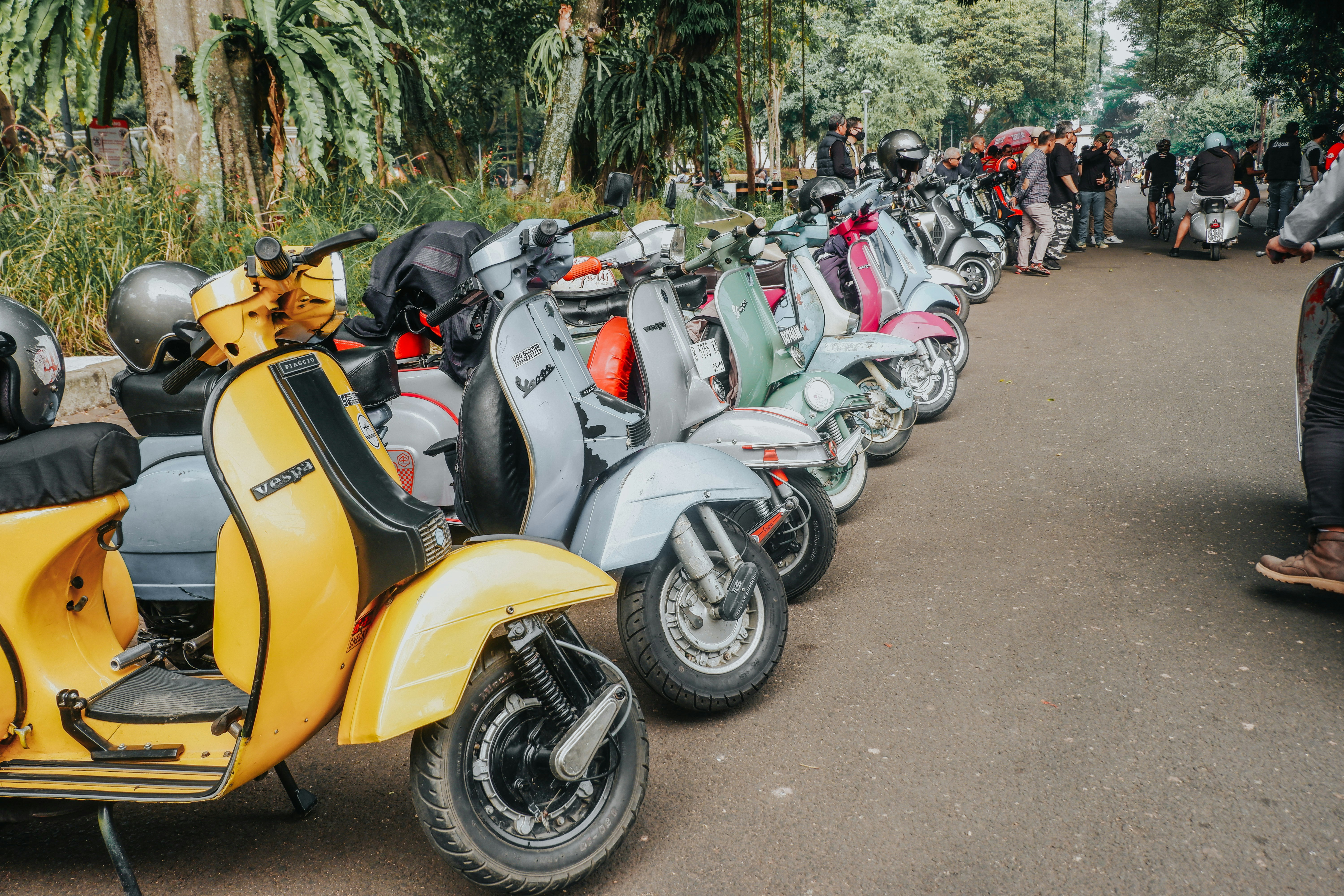 Parked motorcycles