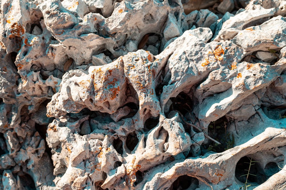 a bunch of rocks that are next to each other