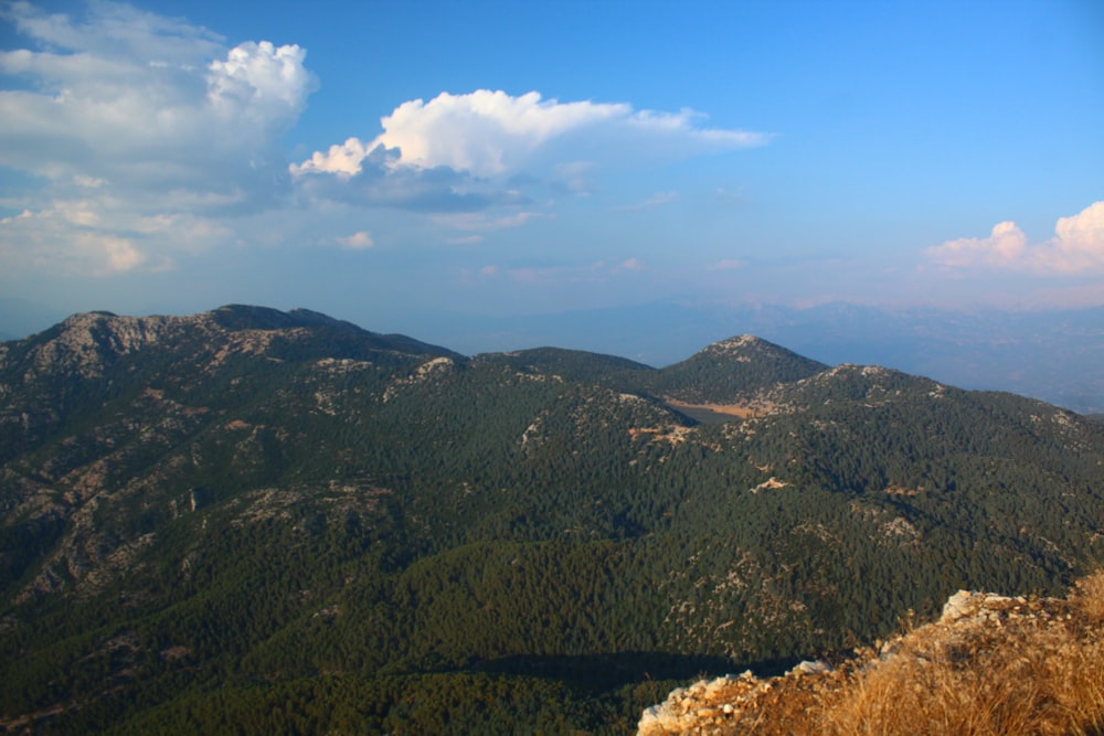 a view of the mountains from a high point of view