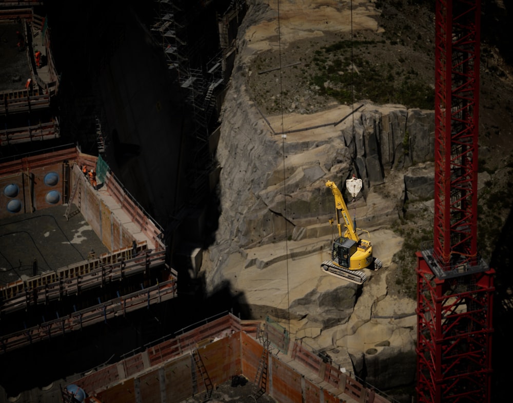 a construction site with a crane and construction equipment