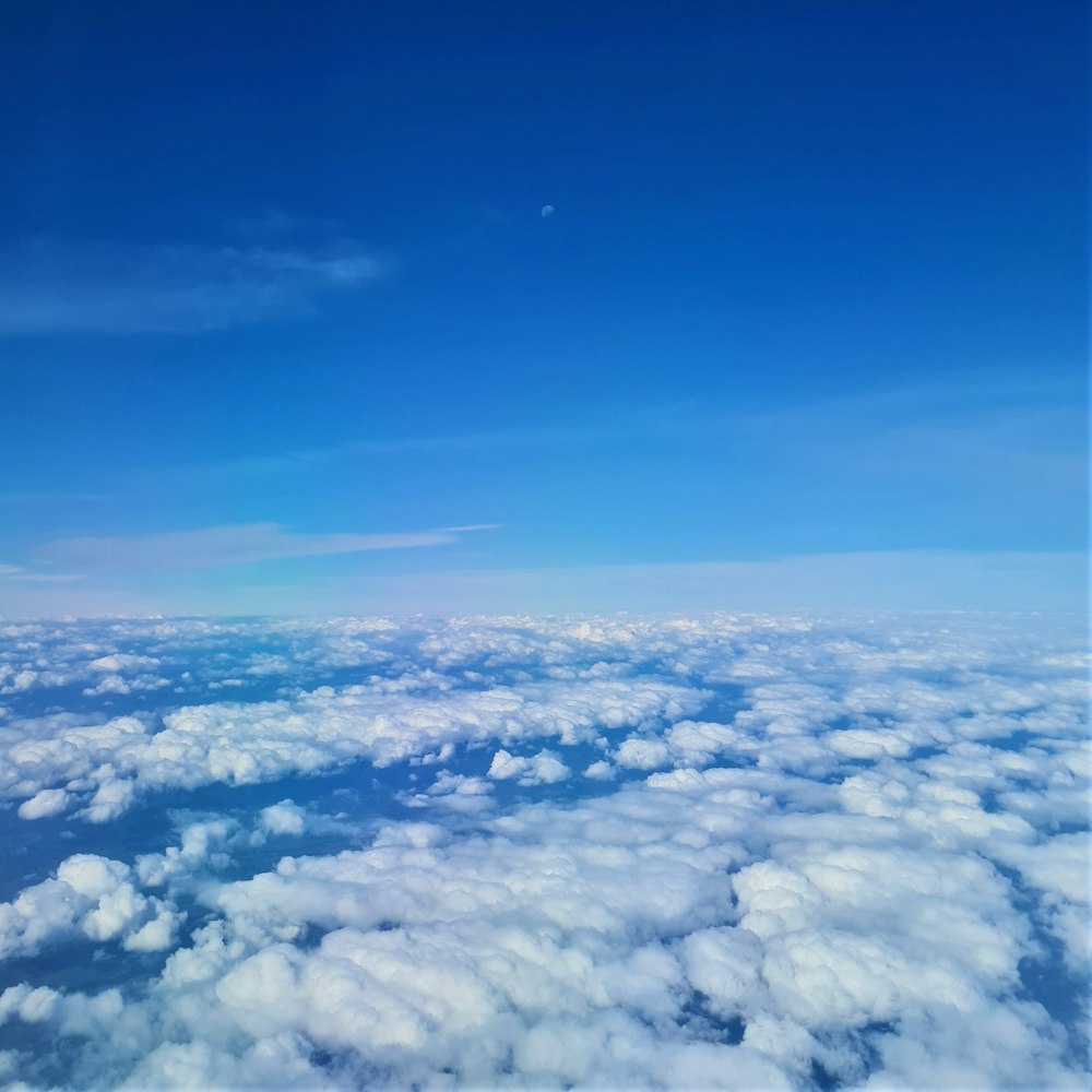 a view of the sky and clouds from an airplane