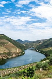a large body of water surrounded by mountains