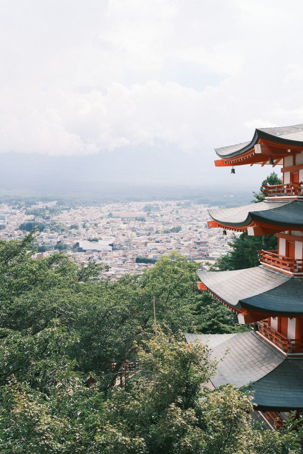 a view of the city from the top of a hill