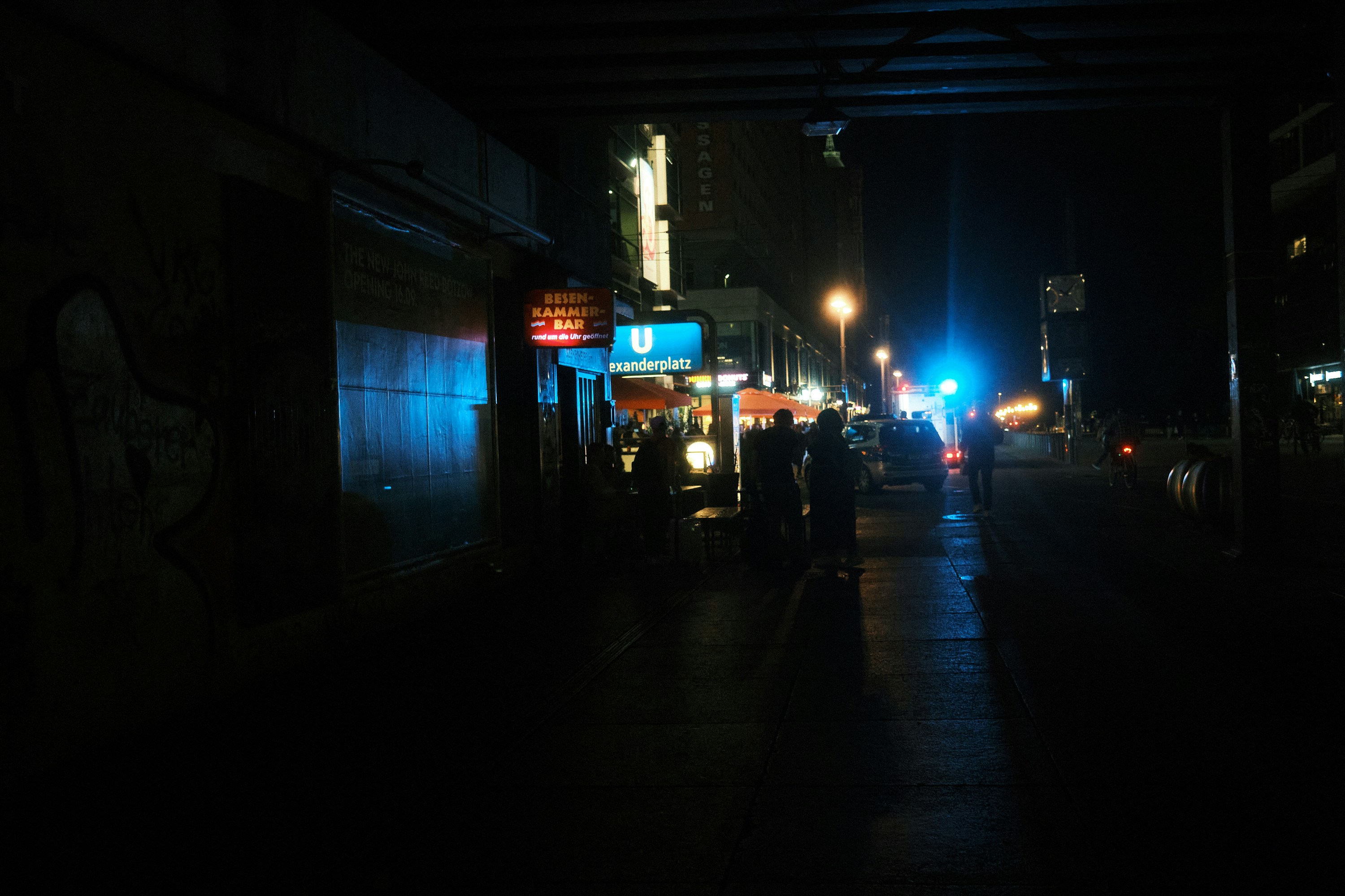 Cinematic street scene at night