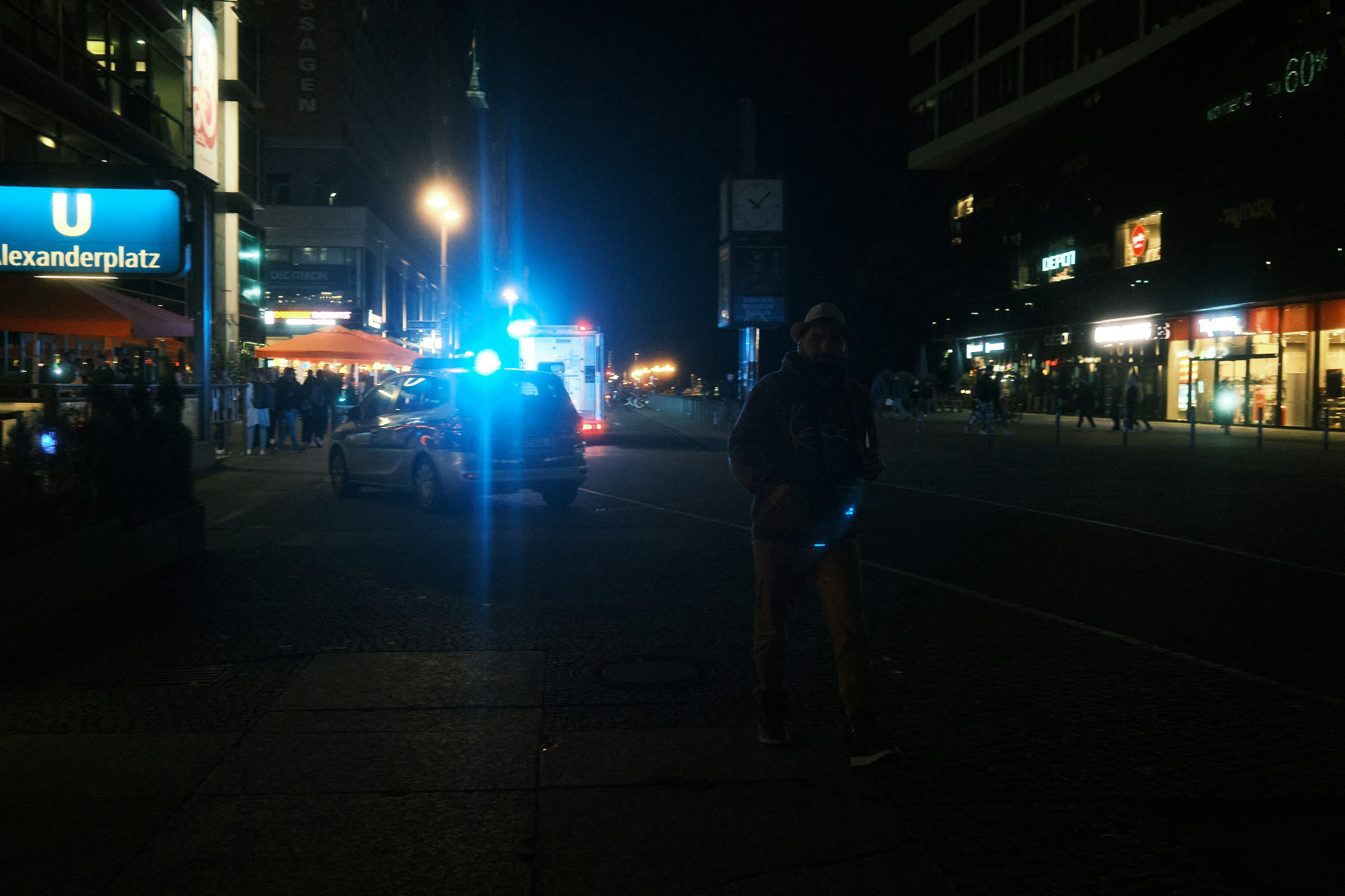 a police car parked on the side of the road