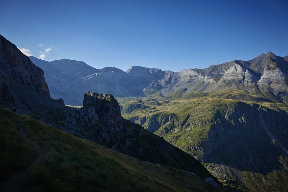 a view of a mountain range in the distance