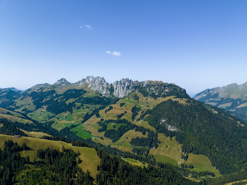 a view of a mountain range from a high point of view