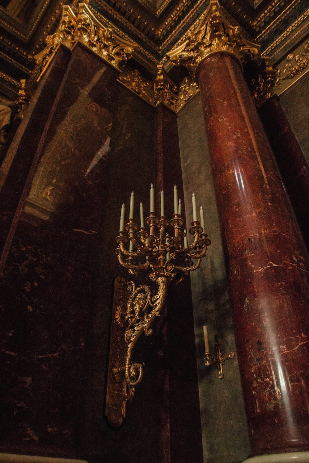 a chandelier in the middle of a room