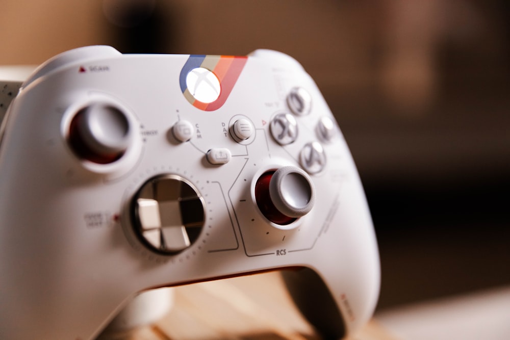 a close up of a video game controller