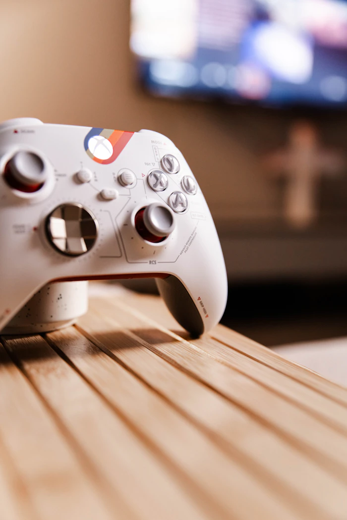 Close-up of a game controller for casual gaming