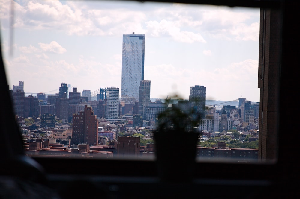 a view of a city from a window