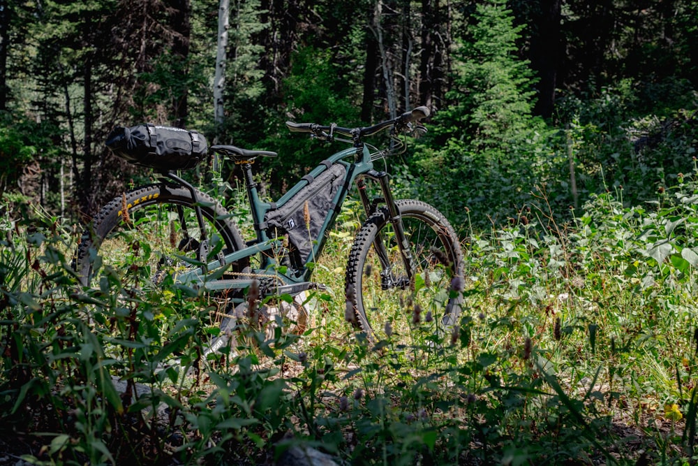 a bike that is sitting in the grass