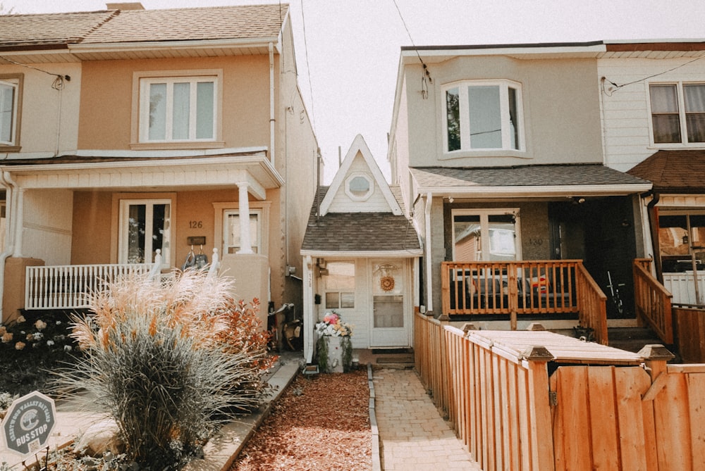 a couple of houses that are next to each other