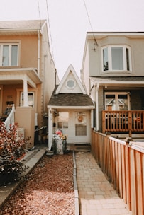 a couple of houses that are next to each other