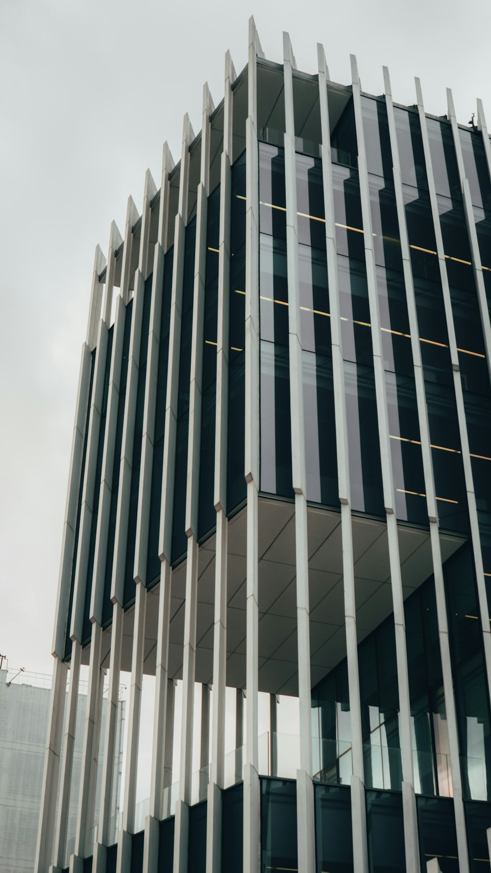 a very tall building with many windows on it