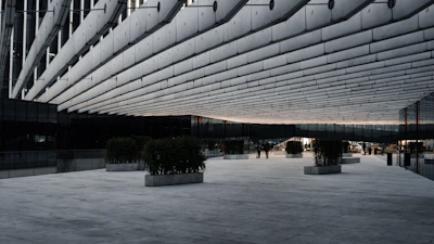 Public architectural space featuring open areas and sleek design.