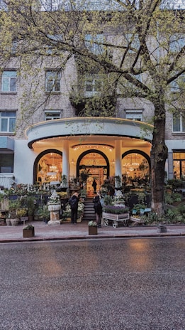 A before and after shot of a small business storefront cleaned and polished by the team.