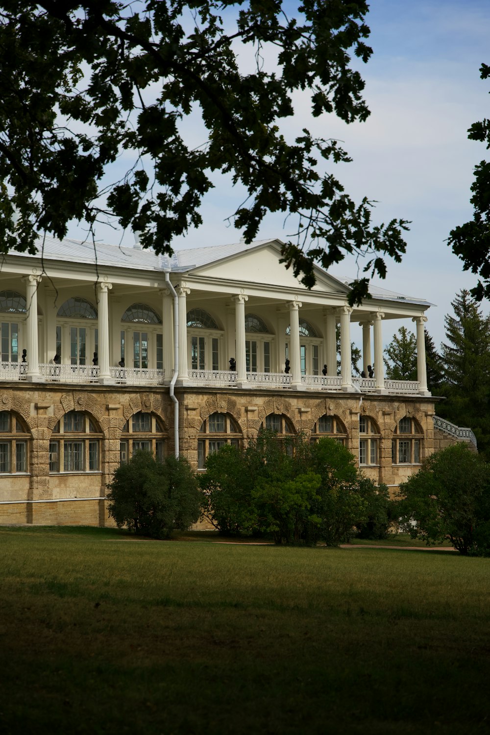 a large building with a clock on the front of it