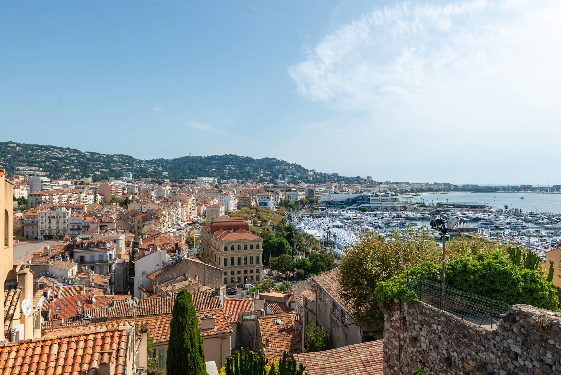 a view of a city with boats in the water