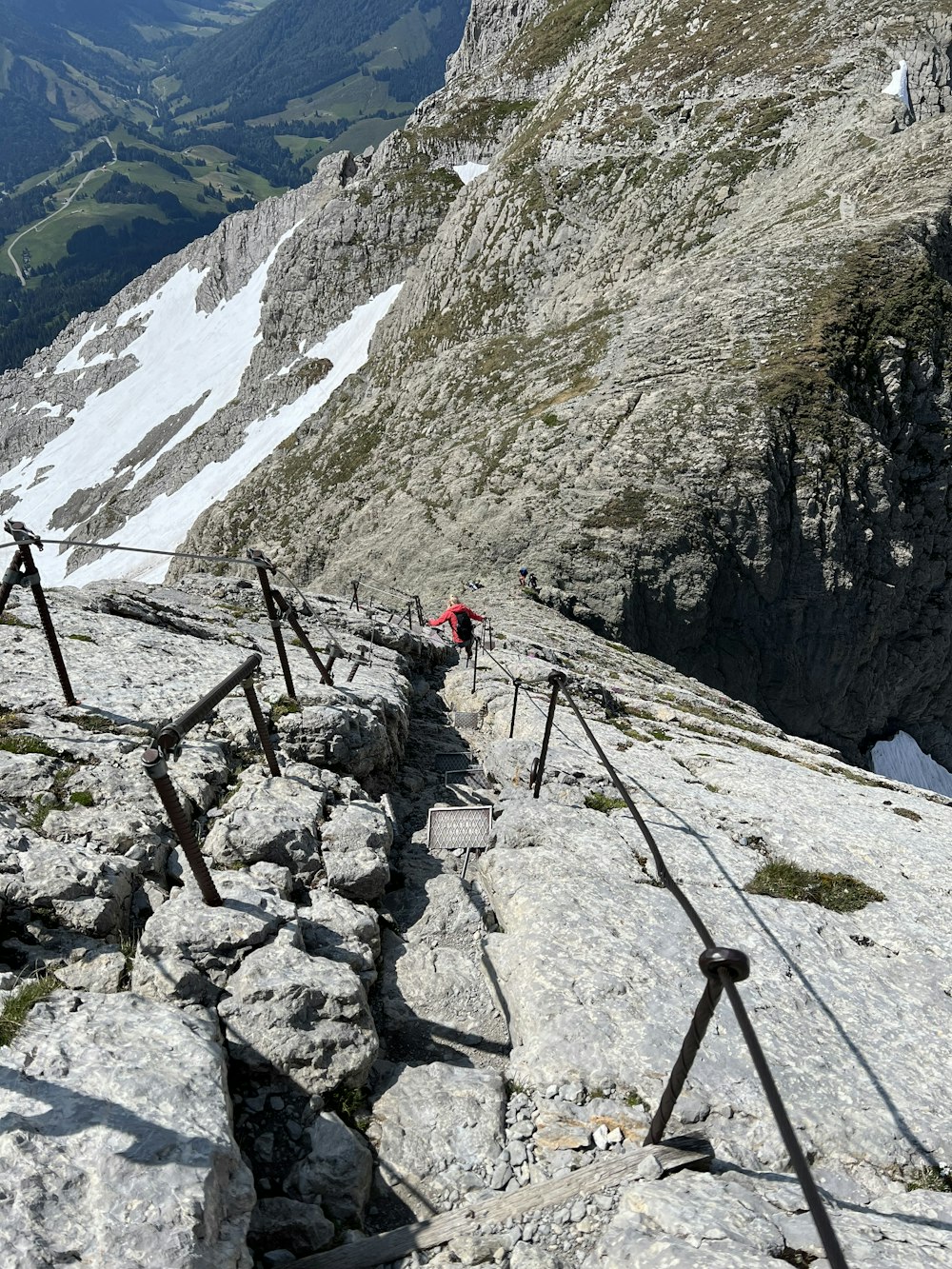 Un grupo de personas escalando una montaña