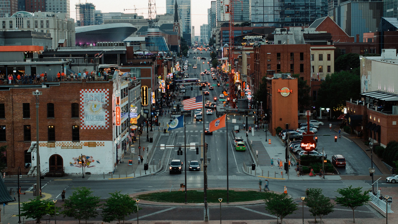 Downtown Nashville Broadway and business district