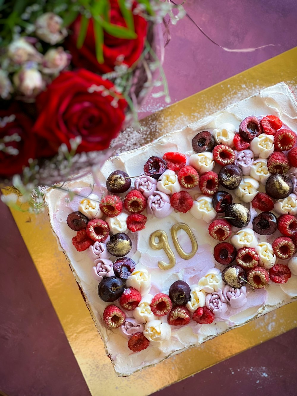 a heart shaped cake with a number on it