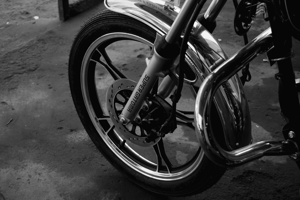 a black and white photo of a motorcycle