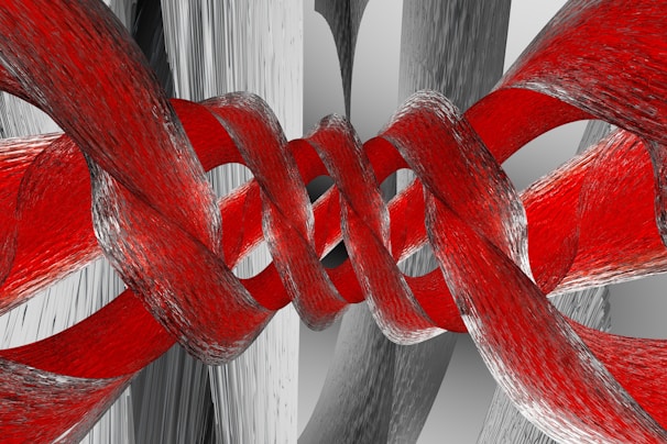 a 3d image of a red and white object