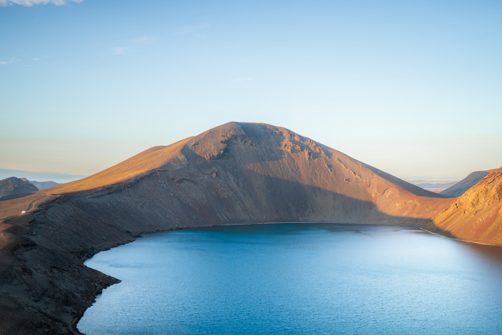 a large body of water surrounded by mountains