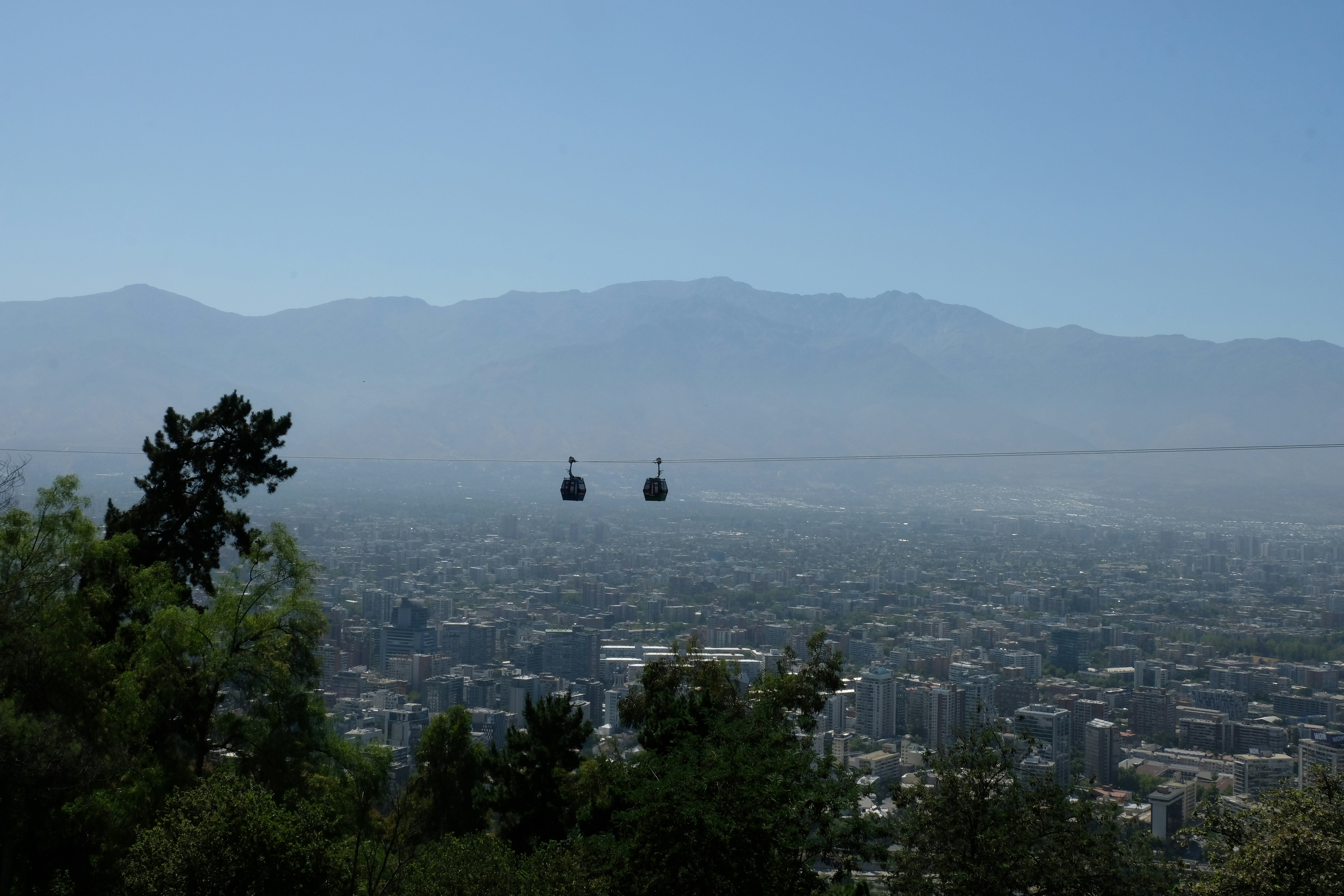 Santiago with the mountains behind it