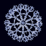 a snowflake is shown on a black background