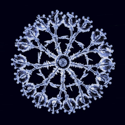 a snowflake is shown on a black background
