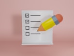 A person reviewing a checklist with a pen in hand.