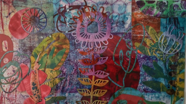 A vibrant collage representing various hobbies like gardening, bird watching, and music.